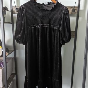 Goth Victorian Black Velvet 90s Baby doll dress h&my size XL